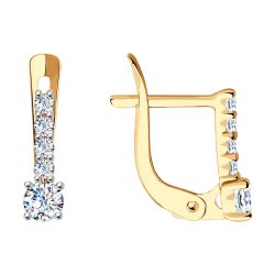Cercei p-u copii din aur roșu cu pietre Cubic Zirconia Incolor