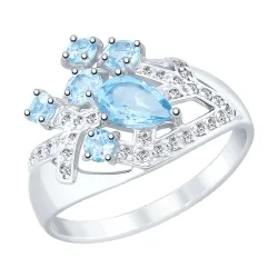 Inel din aur alb cu Cubic Zirconia Incolor, Topaz Swiss