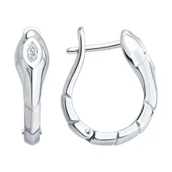 Серьги из серебра с камнями Фианит