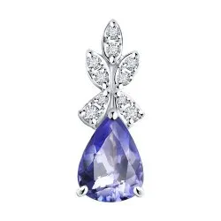 Pandantiv din aur alb cu Diamant, Tanzanit