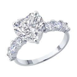 Inel din argint  cu pietre Cubic Zirconia Incolor