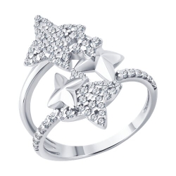 Inel din argint  cu pietre Cubic Zirconia Incolor