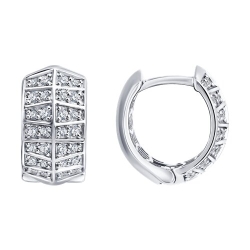 Серьги Конго из белого золота с камнями Бриллиант