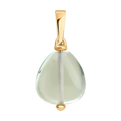 Pandantiv din aur roșu cu pietre Prasiolit