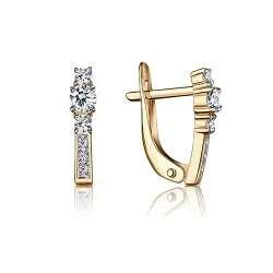 Cercei p-u copii din aur roșu cu Cubic Zirconia Incolor