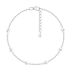 Браслет из серебра с камнями Жемчуг имит.