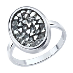Кольцо из серебра с камнями Кристальная ткань