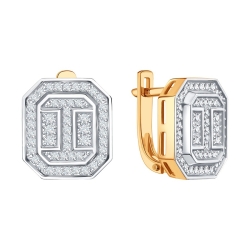 Cercei din aur roșu cu pietre Diamant