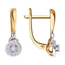 Cercei din aur roșu cu pietre Diamant