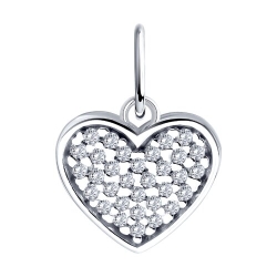 Подвеска из серебра с камнями Фианит