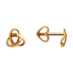 Cercei Pusete din aur roșu fără pietre