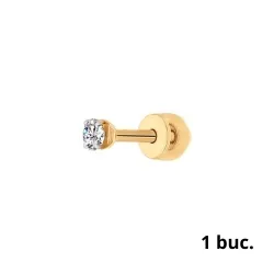 Cercel din aur roșu cu pietre Cubic Zirconia Incolor