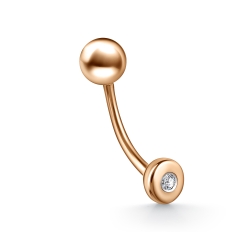 Пирсинг из красного золота с камнями Бриллиант