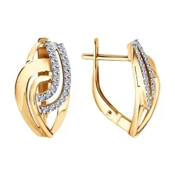 Cercei din aur roșu cu Cubic Zirconia Incolor