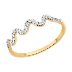 Inel din aur roșu cu Cubic Zirconia Incolor