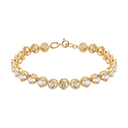 Brățară din aur roșu cu pietre Cubic Zirconia Incolor