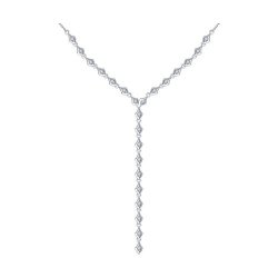 Colier din aur alb cu pietre Diamant