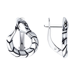 Cercei din argint  cu pietre Cubic Zirconia Negru
