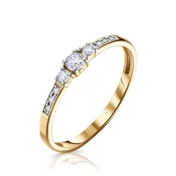 Inel din aur roșu cu Cubic Zirconia Incolor
