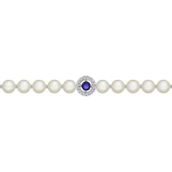 Brățară din aur roșu cu Cubic Zirconia Incolor, Perla Albă și Corindon