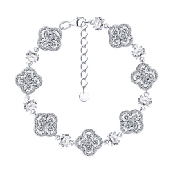 Браслет из серебра с камнями Фианит