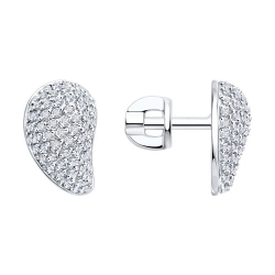 Cercei Pusete din aur alb cu pietre Diamant