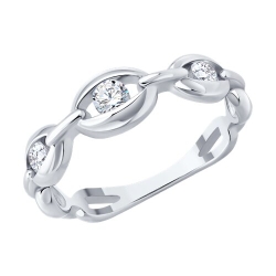 Кольцо из серебра с камнями Фианит