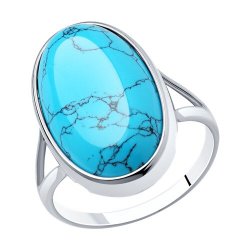 Кольцо из серебра с камнями Бирюза (синт.)