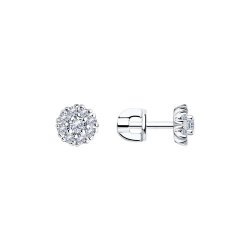 Cercei Pusete din argint  cu pietre Cubic Zirconia Incolor