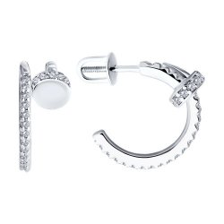 Cercei Pusete din argint  cu pietre Cubic Zirconia Incolor