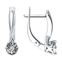 Cercei din argint  cu pietre Diamant