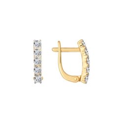 Cercei p-u copii din aur roșu cu pietre Cubic Zirconia Incolor