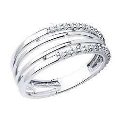 Кольцо из серебра с камнями Фианит