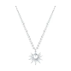 Colier din argint cu Cubic Zirconia Incolor, Perla Imit.