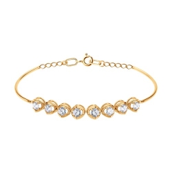 Brățară din aur roșu cu pietre Cubic Zirconia Incolor