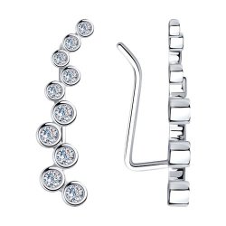 Cercei din argint  cu pietre Cubic Zirconia Incolor