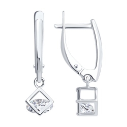 Cercei Suspendați din argint  cu pietre Cubic Zirconia Incolor