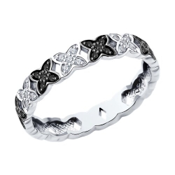 Inel din aur alb cu pietre Diamant, Diamant negru