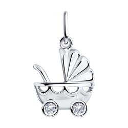 Pandantiv din argint  cu pietre Cubic Zirconia Incolor