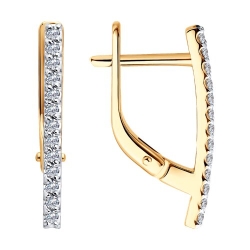 Cercei din aur roșu cu pietre Diamant