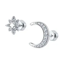 Cercei Pusete din argint cu Cubic Zirconia Incolor