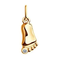 Pandantiv din aur roșu cu Cubic Zirconia Incolor