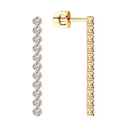 Cercei Pusete din aur roșu cu pietre Cubic Zirconia Incolor