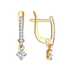 Cercei p-u copii din aur roșu cu Cubic Zirconia Incolor