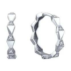 Серьги Конго из белого золота с камнями Бриллиант