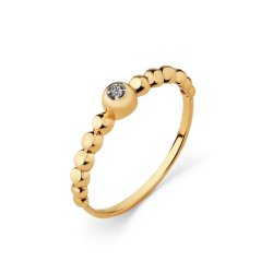 Inel din aur roșu cu pietre Cubic Zirconia Incolor