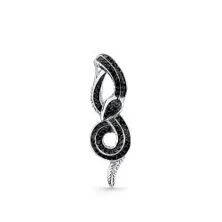 Pandantiv din aur alb cu Cubic Zirconia Negru
