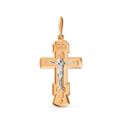 Cruce din aur roșu fără pietre