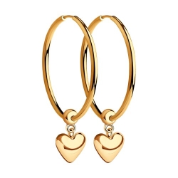 Серьги Конго из красного золота без камней