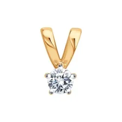 Pandantiv din aur roșu cu Cubic Zirconia Incolor